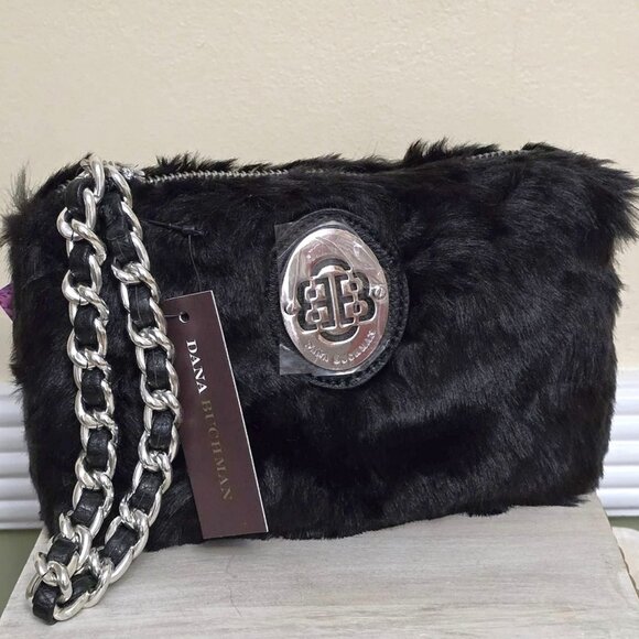 Faux Fur Wristlet Purse by Designer Dana Buchman Color: Black NWT - Picture 3 of 7